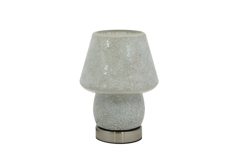 Abat jour lampada per comodino in vetro colore bianco cm 15x15x20h
