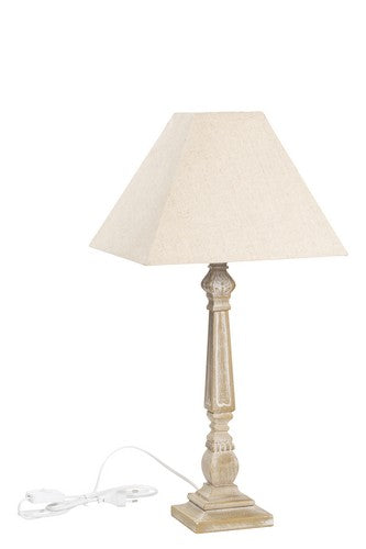 Abat-jour shabby chic da tavolo colore beige