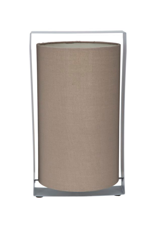 lampada moderna da tavolo paralume tortora