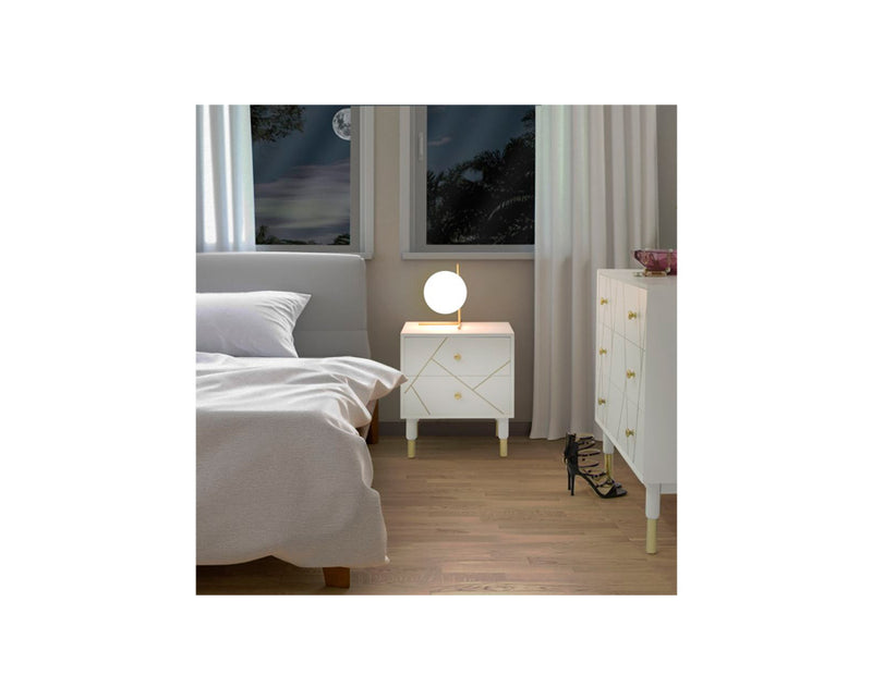 Lampada da tavolo moderna in metallo dorato e vetro cm 25X25X27h