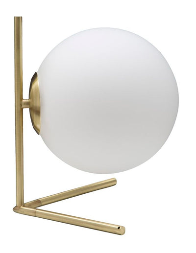 Lampada da tavolo moderna in metallo dorato e vetro cm 25X25X27h