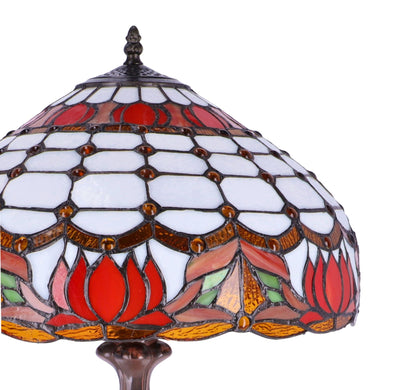 Lampada stile tiffany da tavolo con vetro cm Ø 40x62h