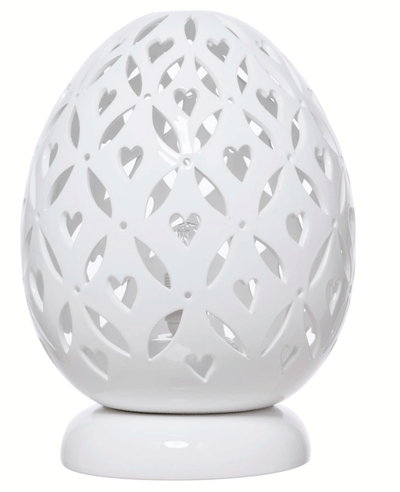 Lampada da tavolo  in ceramica colore bianco cm 25x25x34h