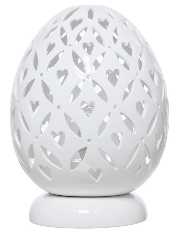 Lampada da tavolo  in ceramica colore bianco cm 25x25x34h