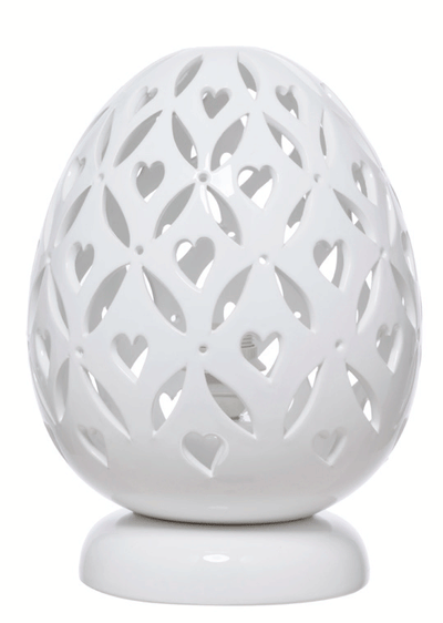 Lampada da tavolo  in ceramica colore bianco cm 25x25x34h