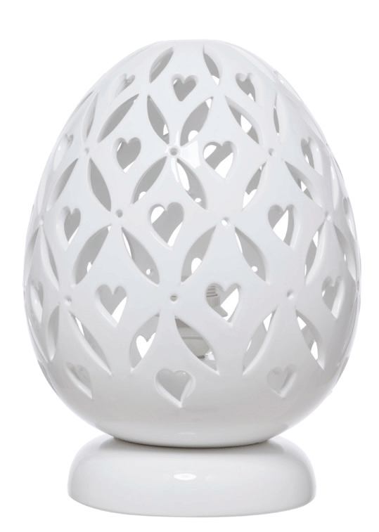 Lampada da tavolo  in ceramica colore bianco cm 25x25x34h