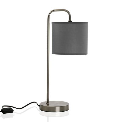Lampada moderna da tavolo in metallo coprilampada in tessuto cm 25x18x50h- vari colori