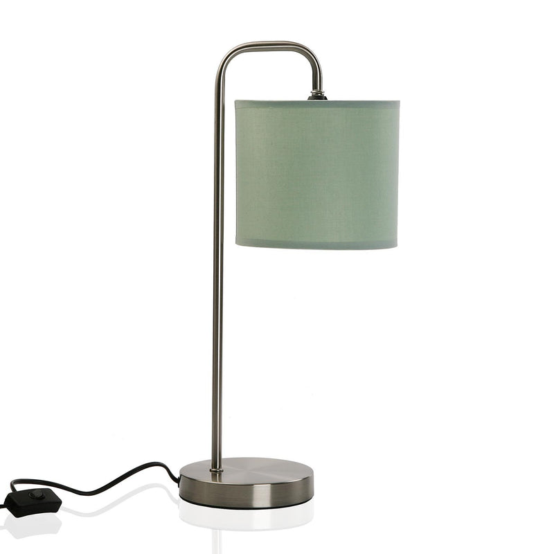 Lampada moderna da tavolo in metallo coprilampada in tessuto cm 25x18x50h- vari colori
