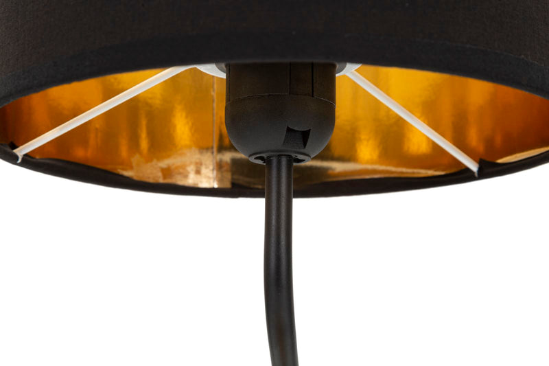 Lampada da tavolo con scimmia seduta coprilampada in tessuto nero cm 20x51h