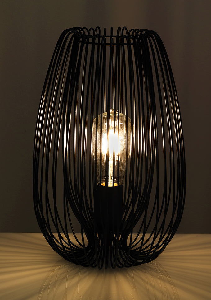 Lampada da tavolo struttura in metallo colore nero opaco cm Ø 23x34h