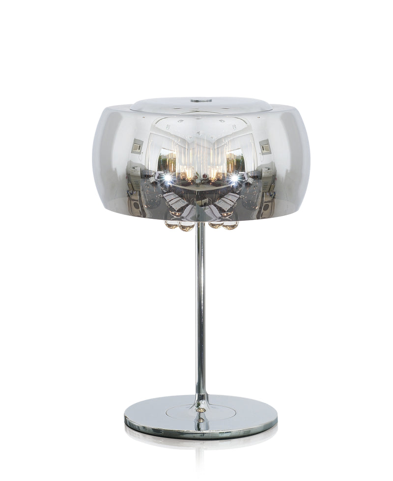 Lampada da tavolo moderna in vetro specchiato e pendenti in cristallo cm Ø 28x42h