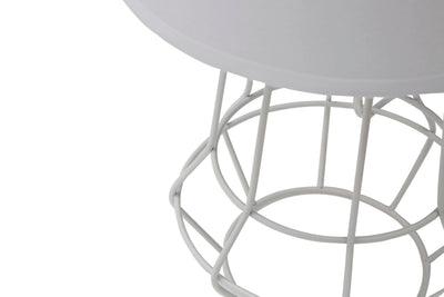 Lampada da tavolo moderna in metallo bianco coprilampada in tessuto cm Ø 20x37h