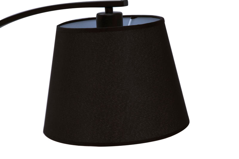 Lampada da tavolo scrivania in metallo e tessuto colore nero cm 24x55x60h