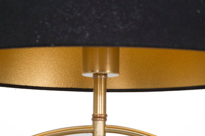 lampada da tavolo design moderno in metallo dorato e tessuto