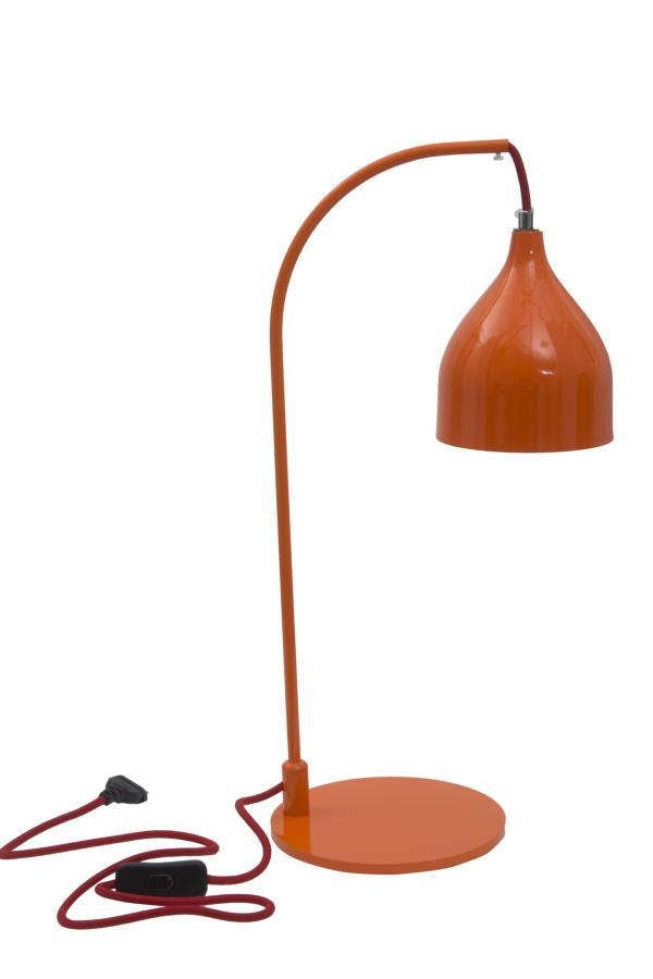 lampada da tavolo scrivania in metallo colore arancio