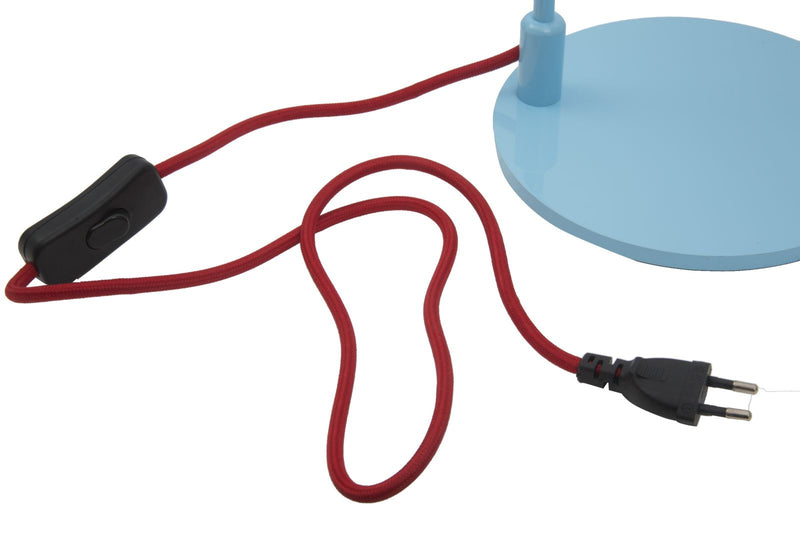 lampada da tavolo scrivania in metallo colore celeste