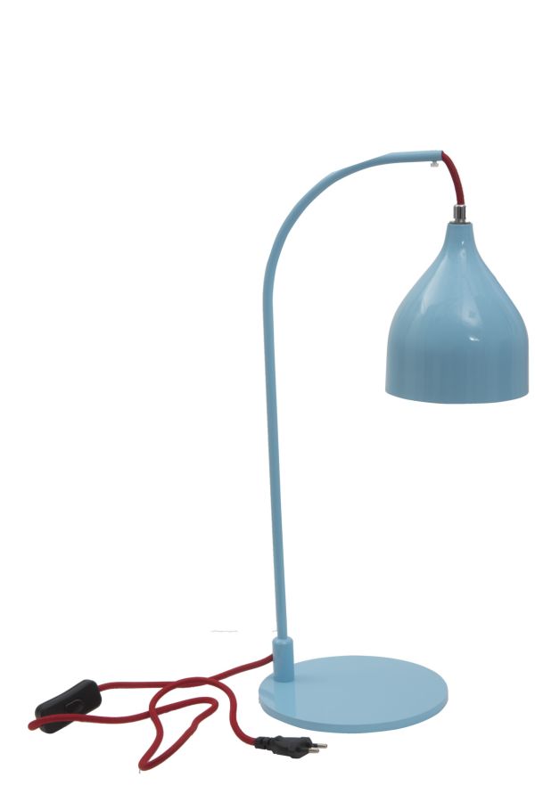 lampada da tavolo scrivania in metallo colore celeste
