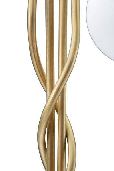 Lampada da pavimento in metallo dorato 4 paralumi in vetro cm Ø 54x176h