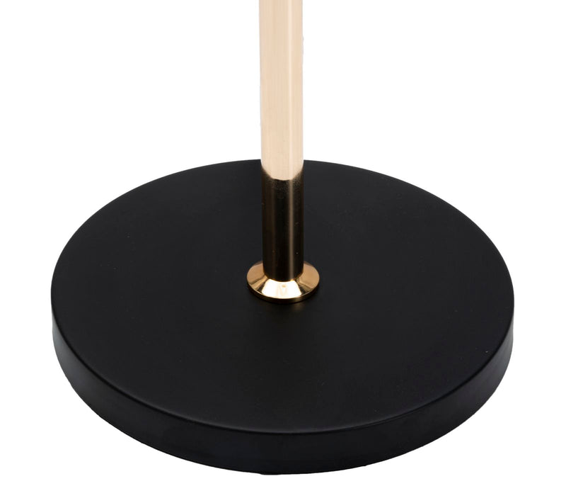 Lampada da terra moderna asta in metallo dorato paralume in tessuto nero cm Ø 33x165h