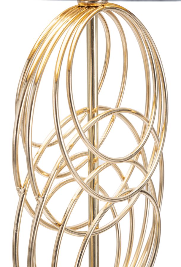 Lampada da terra moderna asta in metallo dorato paralume in tessuto nero cm Ø 33x165h