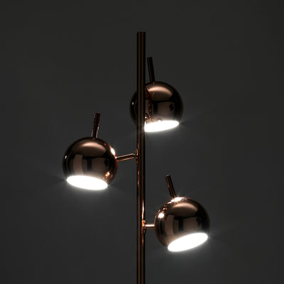 Piantana design moderno 3 luci in metallo colore rame cm Ø 27x165h