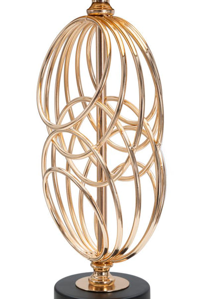 Lampada design moderna da tavolo base in metallo paralume in tessuto nero cm Ø 20x58h