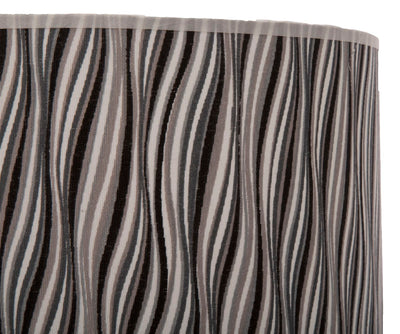 Lampada da salotto in vetro con paralume in tessuto fantasia bianco e nero cm Ø 30x75h