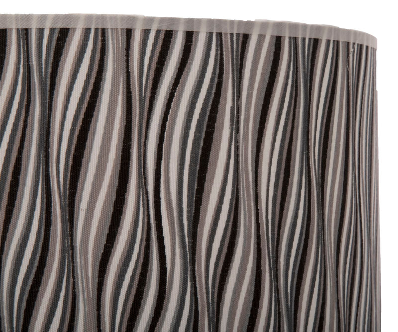 Lampada da salotto in vetro con paralume in tessuto fantasia bianco e nero cm Ø 30x75h