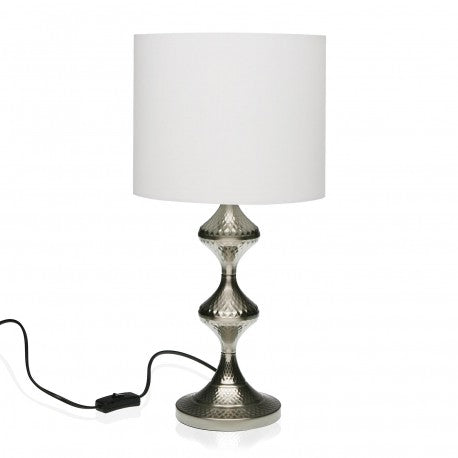 Lampada da tavolo in metallo stile moderno decorata cm ø 25x49