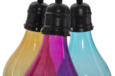 Lampadario a sospensione 3 luci con lampadine colorate design moderno