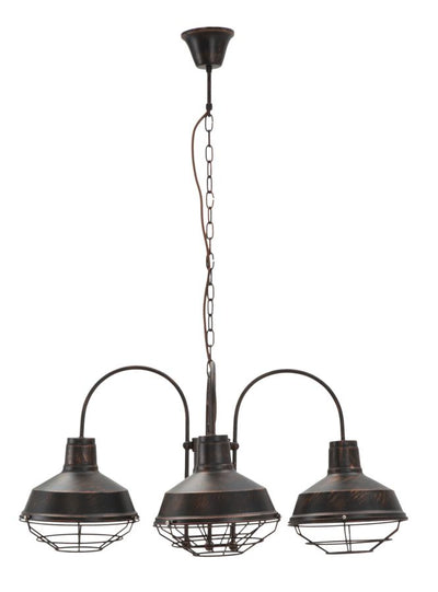 lampadario a sospensione 4 bracci in ferro stile industry