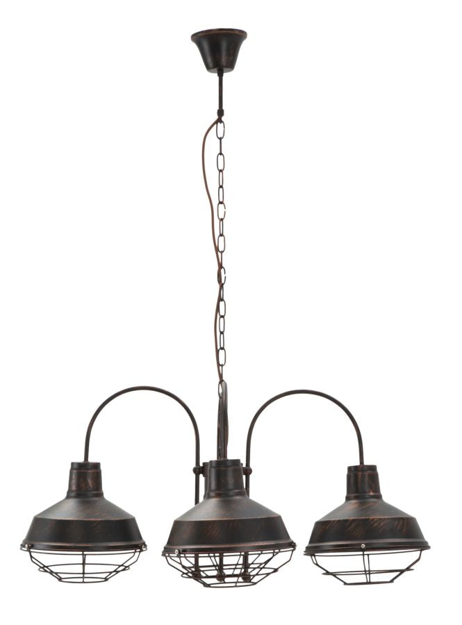 lampadario a sospensione 4 bracci in ferro stile industry
