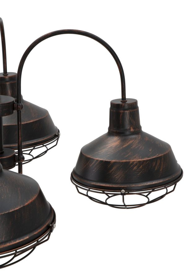 lampadario a sospensione 4 bracci in ferro stile industry
