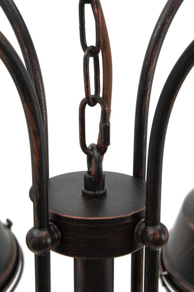lampadario a sospensione 4 bracci in ferro stile industry