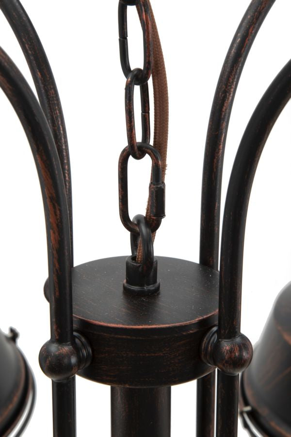 lampadario a sospensione 4 bracci in ferro stile industry