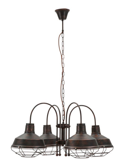 lampadario a sospensione 4 bracci in ferro stile industry