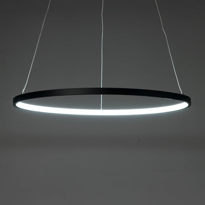 Lampadario a sospensione moderno con anello in alluminio cm Ø 60x92h - vari colori