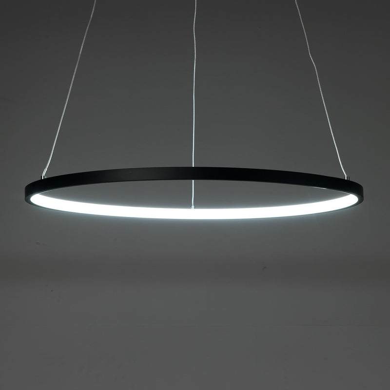 Lampadario a sospensione moderno con anello in alluminio cm Ø 60x92h - vari colori