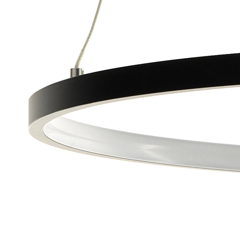 Lampadario a sospensione moderno con anello in alluminio cm Ø 60x92h - vari colori