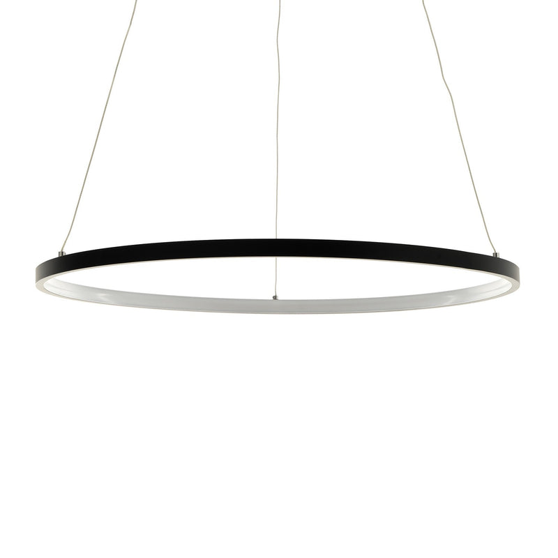 Lampadario a sospensione moderno con anello in alluminio cm Ø 60x92h - vari colori
