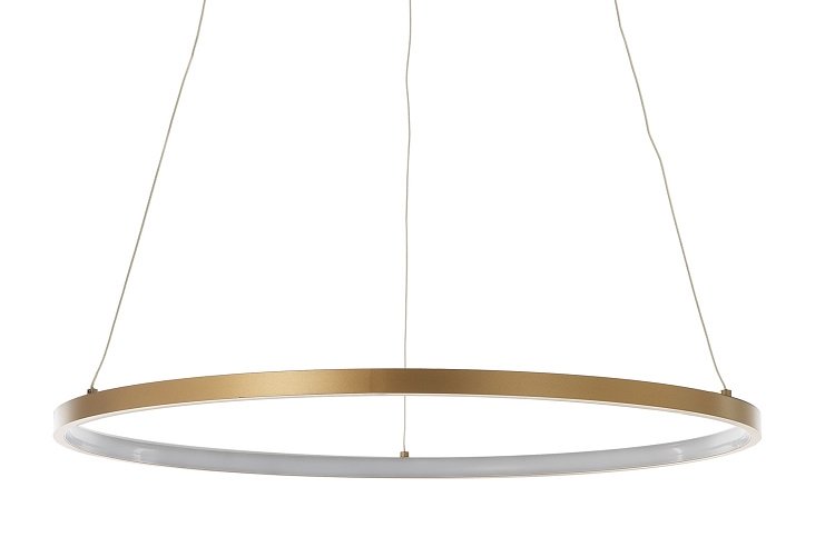 Lampadario a sospensione moderno con anello in alluminio cm Ø 60x92h - vari colori