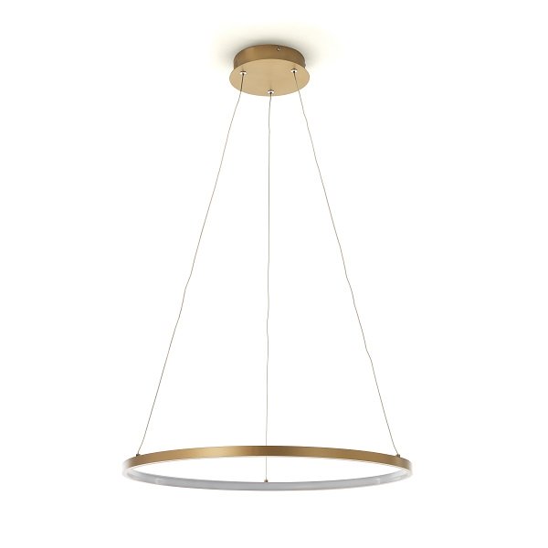 Lampadario a sospensione moderno con anello in alluminio cm Ø 60x92h - vari colori