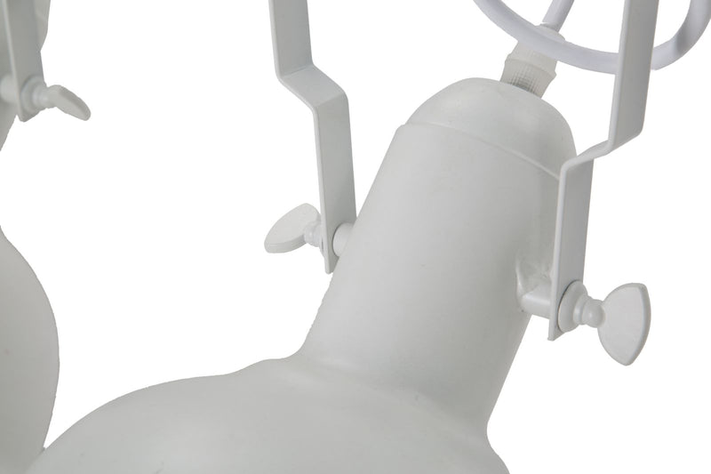 lampadario moderno da studio 4 luci orientabili in metallo bianco