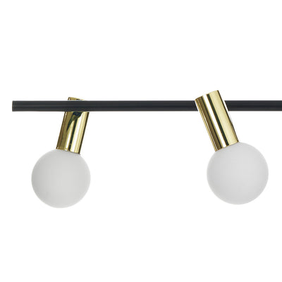 Lampadario a sospensione in metallo con 4 lampadine con paralumi direzionabili cm 94x12x90h