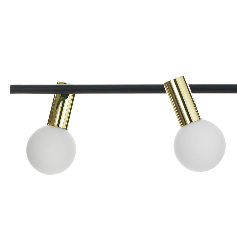 Lampadario a sospensione in metallo con 4 lampadine con paralumi direzionabili cm 94x12x90h