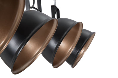 lampadario moderno da studio 4 luci orientabili in metallo nero