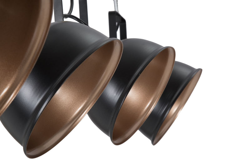 lampadario moderno da studio 4 luci orientabili in metallo nero