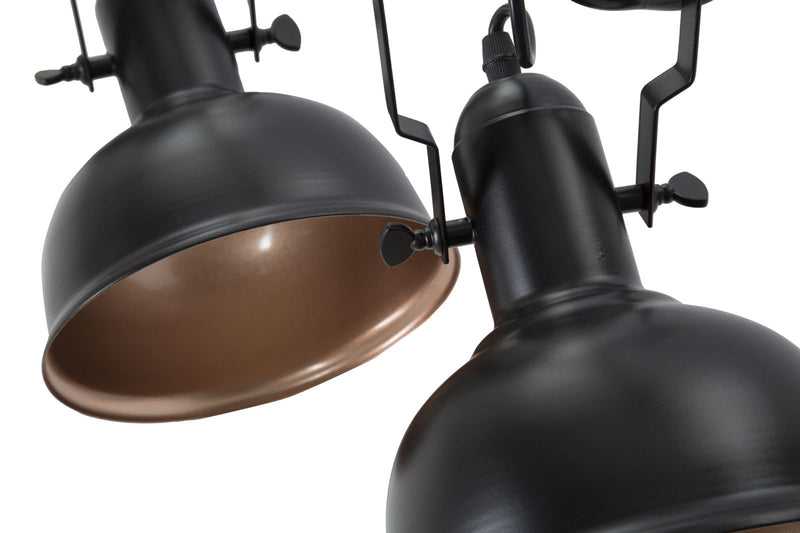 lampadario moderno da studio 4 luci orientabili in metallo nero