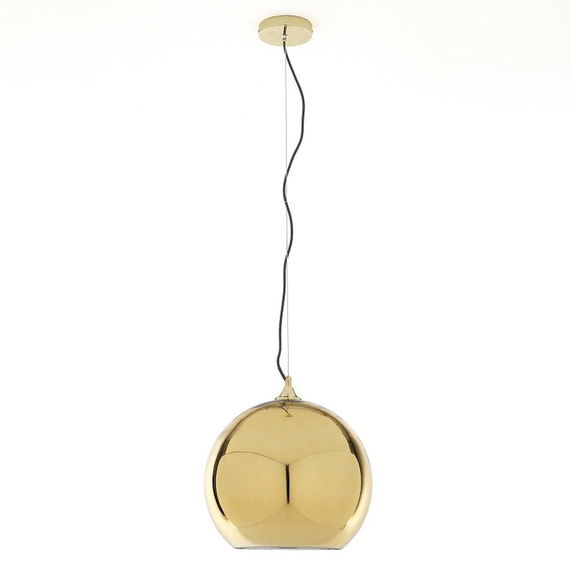 Lampadario a sospensione moderno in vetro verniciato colore oro coprente