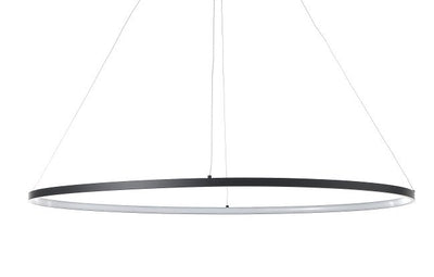 Lampadario a sospensione ovale in alluminio ad anello cm 60x100x92h - vari colori